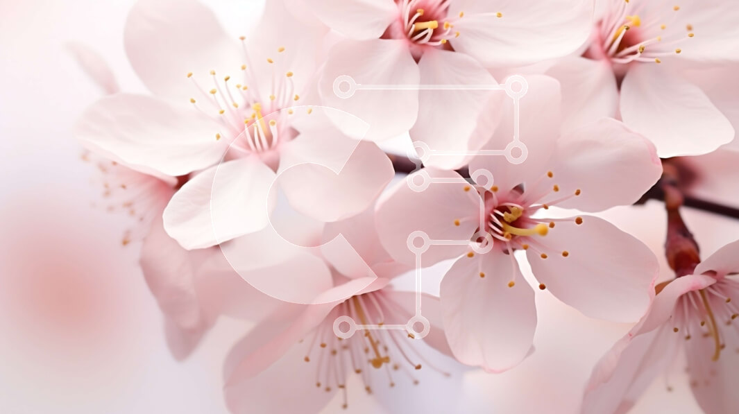 Intra Συλλεκτικό Ξύλινο Παζλ Plywood  4mm - Κοντινό πλάνο των ανθισμένων ροζ κερασιών την άνοιξη Σε Ξύλινο Κουτί - Διαστάσεις: 10x10 cm – 25 κομμάτια