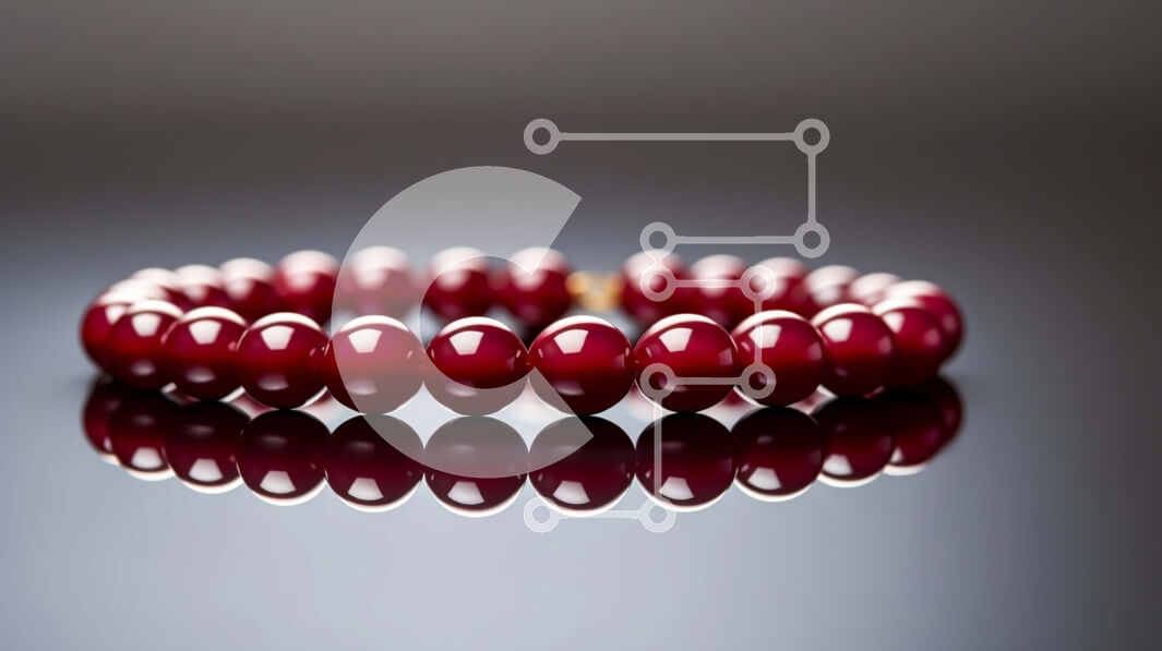 Intra Συλλεκτικό Ξύλινο Παζλ Plywood  4mm - Βραχιόλι με κόκκινο χάντρες σε αδιαφανή επιφάνεια Σε Ξύλινο Κουτί - Διαστάσεις Puzzle: 10x10 cm – 25 κομμάτια