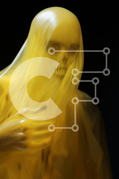 Intra Συλλεκτικό Ξύλινο Παζλ Plywood  4mm - Μυστηριώδης φιγούρα καλυμμένη με κίτρινο πανί Σε Ξύλινο Κουτί - Διαστάσεις Puzzle: 10x10 cm – 25 κομμάτια