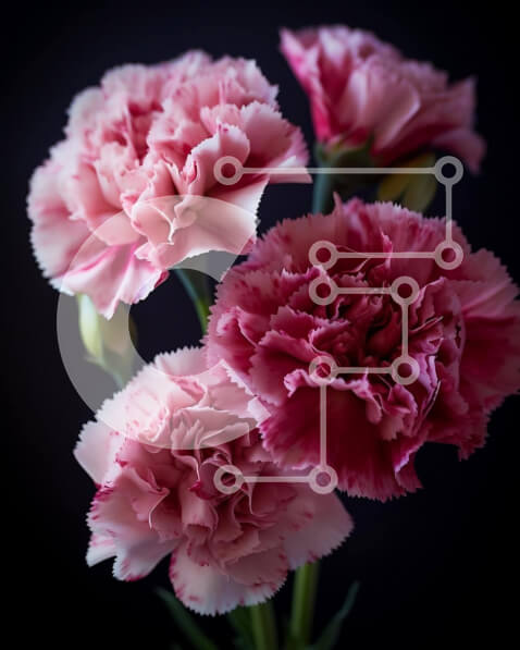 Σετ των 2 Intra Συλλεκτικό Ξύλινο Παζλ Plywood  4mm - Τρία ροζ γαρίφαλα σε γυάλινο βάζο Σε Ξύλινο Κουτί - Διαστάσεις: 10x10 cm – 25 κομμάτια