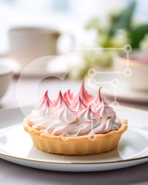 Σετ των 2 Intra Συλλεκτικό Ξύλινο Παζλ Plywood  4mm - Πίτα με από πάνω μαρέγκα με τσάι και καφέ Σε Ξύλινο Κουτί - Διαστάσεις: 10x10 cm – 25 κομμάτια