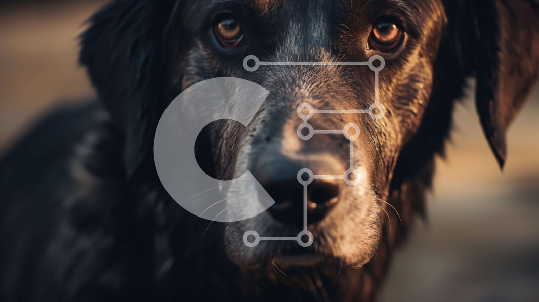 Intra Συλλεκτικό Ξύλινο Παζλ Plywood  4mm - Σοβαρό μαύρο σκυλί με καστανά μάτια και βρεγμένο δασύτριχο τρίχωμα Σε Ξύλινο Κουτί - Διαστάσεις: 10x10 cm – 25 κομμάτια