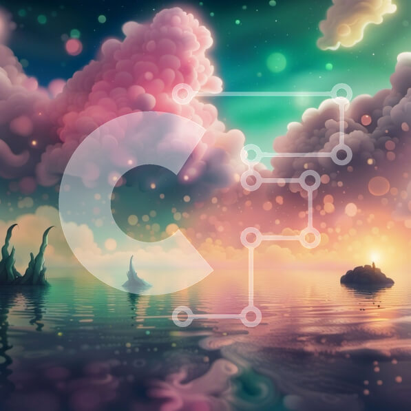 Intra Συλλεκτικό Ξύλινο Παζλ Plywood  4mm - Πολύχρωμος ουρανός με σύννεφα και νερό Σε Ξύλινο Κουτί - Διαστάσεις: 10x10 cm – 25 κομμάτια