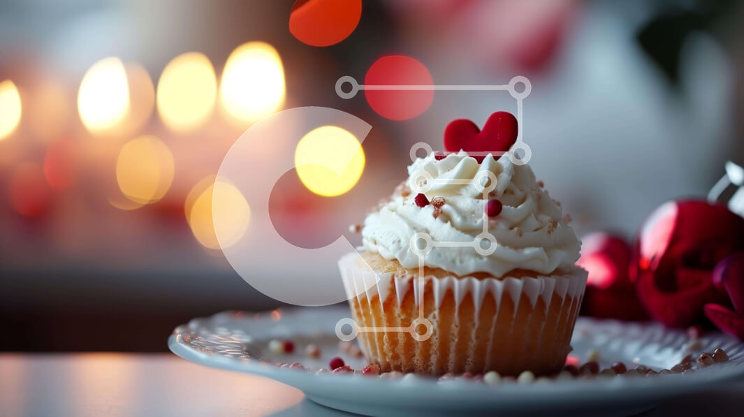 Σετ των 2 Intra Συλλεκτικό Ξύλινο Παζλ Plywood  4mm - Λαχταριστό Cupcake του Αγίου Βαλεντίνου με Red Frosting Σε Ξύλινο Κουτί - Διαστάσεις: 10x10 cm – 25 κομμάτια