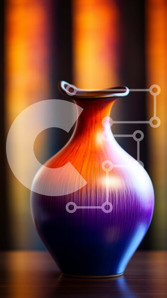 Intra Συλλεκτικό Ξύλινο Παζλ Plywood  4mm - Βάζο με έντονα χρώματα σε πορτοκαλί και μοβ φόντο Σε Ξύλινο Κουτί - Διαστάσεις: 10x10 cm – 25 κομμάτια