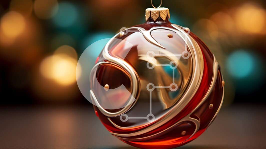 Intra Συλλεκτικό Ξύλινο Παζλ Plywood  4mm - Γιορτινό γυάλινο στολίδι σε σκούρο φόντο με πολύχρωμα φώτα Σε Ξύλινο Κουτί - Διαστάσεις: 10x10 cm – 25 κομμάτια