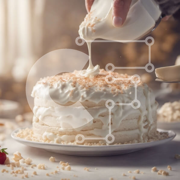 Σετ των 2 Intra Συλλεκτικό Ξύλινο Παζλ Plywood  4mm - Κέικ σε στρώσεις με Λευκό Πάγωμα και Νιφάδες Καρύδας Σε Ξύλινο Κουτί - Διαστάσεις: 10x10 cm – 25 κομμάτια