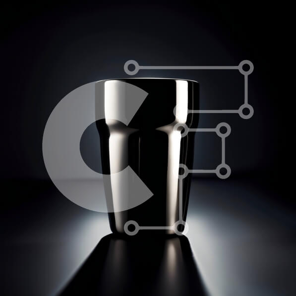 Intra Συλλεκτικό Ξύλινο Παζλ Plywood  4mm - Κομψό και κομψό ποτήρι μαύρο και ασημί Σε Ξύλινο Κουτί - Διαστάσεις Puzzle: 10x10 cm – 25 κομμάτια