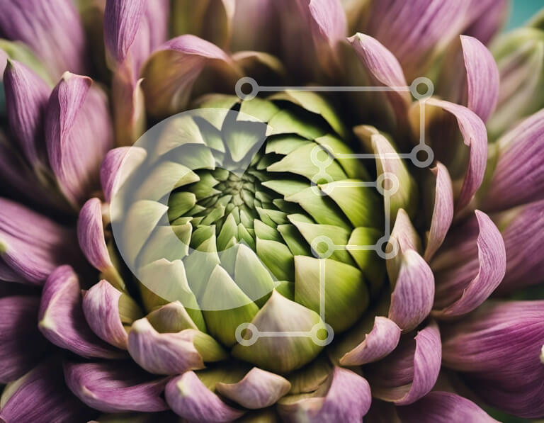 Intra Συλλεκτικό Ξύλινο Παζλ Plywood  4mm - Κοντινό πλάνο ενός πορφυρού και πράσινου λουλουδιού Ντάλια Σε Ξύλινο Κουτί - Διαστάσεις: 10x10 cm – 25 κομμάτια