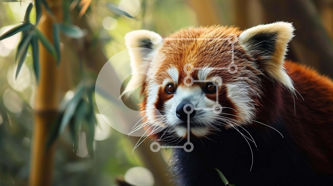 Intra Συλλεκτικό Ξύλινο Παζλ Plywood  4mm - Περίεργο κόκκινο Panda στο δάσος Σε Ξύλινο Κουτί - Διαστάσεις: 10x10 cm – 25 κομμάτια