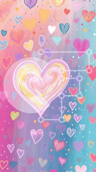 Intra Συλλεκτικό Ξύλινο Παζλ Plywood  4mm - Πολύχρωμο φόντο καρδιά Σε Ξύλινο Κουτί - Διαστάσεις Puzzle: 10x10 cm – 25 κομμάτια