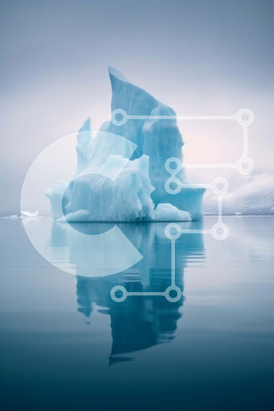 Σετ των 2 Intra Συλλεκτικό Ξύλινο Παζλ Plywood  4mm - Εκπληκτική εικόνα ενός παγόβουνου που επιπλέει στον ωκεανό Σε Ξύλινο Κουτί - Διαστάσεις: 10x10 cm – 25 κομμάτια