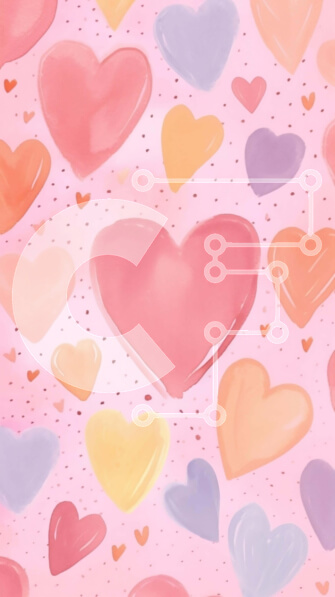 Intra Συλλεκτικό Ξύλινο Παζλ Plywood  4mm - Πολύχρωμο φόντο με μοτίβο καρδιάς για την ημέρα και τους εορτασμούς του Αγίου Βαλεντίνου Σε Ξύλινο Κουτί - Διαστάσεις Puzzle: 10x10 cm – 25 κομμάτια