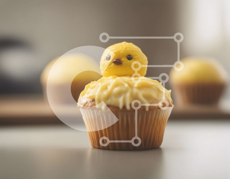 Σετ των 2 Intra Συλλεκτικό Ξύλινο Παζλ Plywood  4mm - Αξιολάτρευτο Cupcake σε σχήμα κοτόπουλου Σε Ξύλινο Κουτί - Διαστάσεις: 10x10 cm – 25 κομμάτια