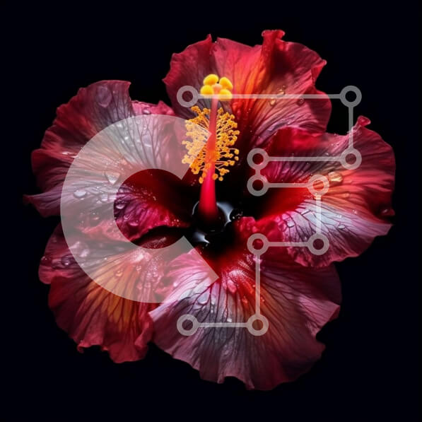 Intra Συλλεκτικό Ξύλινο Παζλ Plywood  4mm - Όμορφη κινηματογράφηση σε πρώτο πλάνο ενός κόκκινου λουλουδιού ιβίσκου με σταγόνες βροχής Σε Ξύλινο Κουτί - Διαστάσεις: 10x10 cm – 25 κομμάτια