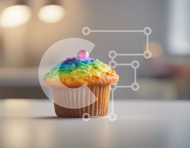 Σετ των 2 Intra Συλλεκτικό Ξύλινο Παζλ Plywood  4mm - Rainbow Cupcake σε ξύλινο τραπέζι Σε Ξύλινο Κουτί - Διαστάσεις: 10x10 cm – 25 κομμάτια