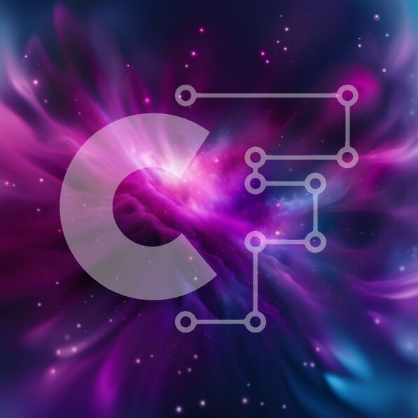 Intra Συλλεκτικό Ξύλινο Παζλ Plywood  4mm - Ζωντανή στυλιζαρισμένη εικόνα νεφελώματος με αποχρώσεις του μωβ και του μπλε Σε Ξύλινο Κουτί - Διαστάσεις Puzzle: 10x10 cm – 25 κομμάτια