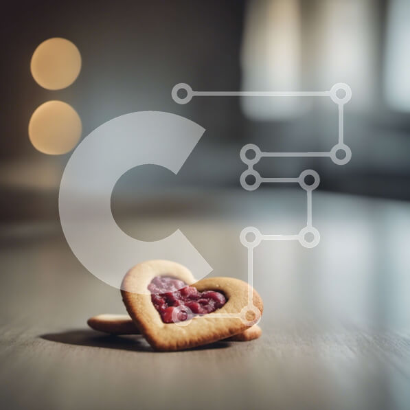 Σετ των 2 Intra Συλλεκτικό Ξύλινο Παζλ Plywood  4mm - Μπισκότα σε σχήμα καρδιάς σε ξύλινο τραπέζι Σε Ξύλινο Κουτί - Διαστάσεις: 10x10 cm – 25 κομμάτια