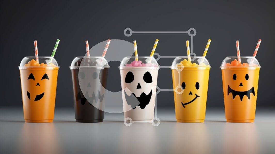 Intra Συλλεκτικό Ξύλινο Παζλ Plywood  4mm - Πλαστικά κύπελλα με πρόσωπα με θέμα το Halloween Σε Ξύλινο Κουτί - Διαστάσεις: 10x10 cm – 25 κομμάτια