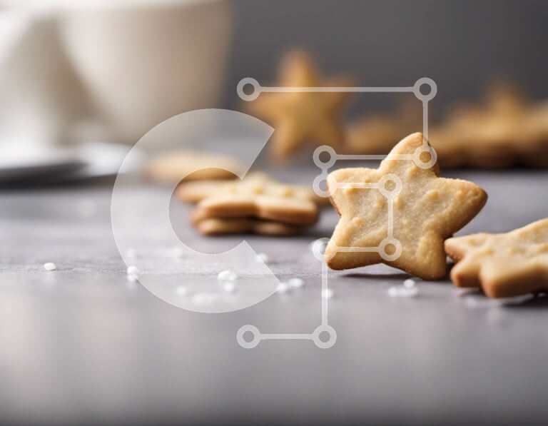 Σετ των 2 Intra Συλλεκτικό Ξύλινο Παζλ Plywood  4mm - Μπισκότα σε σχήμα αστεριού με φλιτζάνι καφέ στο τραπέζι Σε Ξύλινο Κουτί - Διαστάσεις: 10x10 cm – 25 κομμάτια