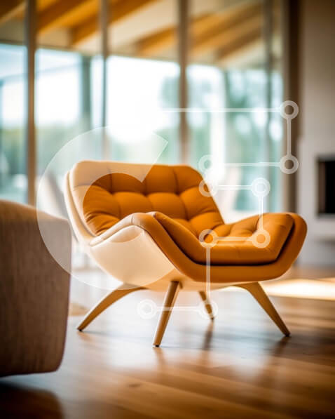 Intra Συλλεκτικό Ξύλινο Παζλ Plywood  4mm - Ευρύχωρο και φιλόξενο μοντέρνο σαλόνι με φυσικό φως και τζάκι Σε Ξύλινο Κουτί - Διαστάσεις Puzzle: 10x10 cm – 25 κομμάτια