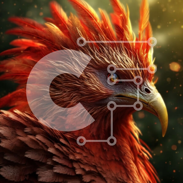 Intra Συλλεκτικό Ξύλινο Παζλ Plywood  4mm - Αγριό κόκκινο πουλί με λαμπερά μάτια και φλογερή εμφάνιση Σε Ξύλινο Κουτί - Διαστάσεις: 10x10 cm – 25 κομμάτια