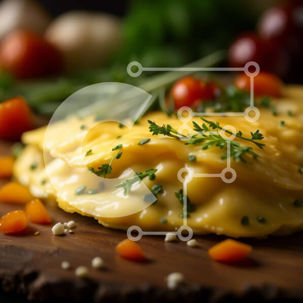 Σετ των 2 Intra Συλλεκτικό Ξύλινο Παζλ Plywood  4mm - Νόστιμη ομελέτα τυριών και λαχανικών - Φωτογραφία Αρχείου Σε Ξύλινο Κουτί - Διαστάσεις: 10x10 cm – 25 κομμάτια