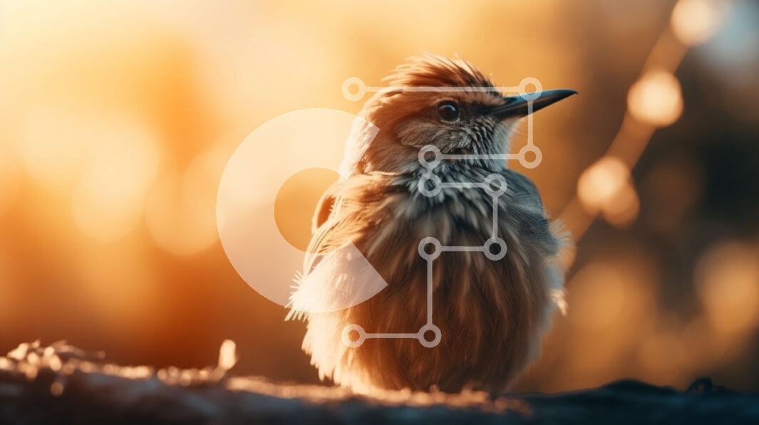 Σετ των 2 Intra Συλλεκτικό Ξύλινο Παζλ Plywood  4mm - Μικρό καφέ πουλάκι σε κλαδί με γερμένο κεφάλι και απλωμένα πόδια Σε Ξύλινο Κουτί - Διαστάσεις: 10x10 cm – 25 κομμάτια