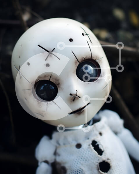 Intra Συλλεκτικό Ξύλινο Παζλ Plywood  4mm - Καθαρή και καλά συντηρημένη λευκή κούκλα στο έδαφος Σε Ξύλινο Κουτί - Διαστάσεις: 10x10 cm – 25 κομμάτια