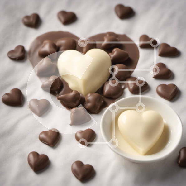 Σετ των 2 Intra Συλλεκτικό Ξύλινο Παζλ Plywood  4mm - Μπολ σοκολάτας για την ημέρα του Αγίου Βαλεντίνου σε άσπρο φόντο Σε Ξύλινο Κουτί - Διαστάσεις: 10x10 cm – 25 κομμάτια