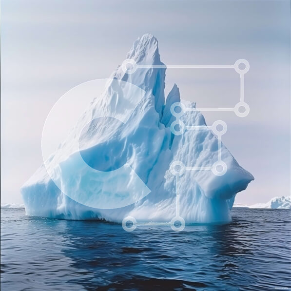 Intra Συλλεκτικό Ξύλινο Παζλ Plywood  4mm - Εκπληκτική εικόνα ενός παγόβουνου που επιπλέει στον ωκεανό Σε Ξύλινο Κουτί - Διαστάσεις: 10x10 cm – 25 κομμάτια