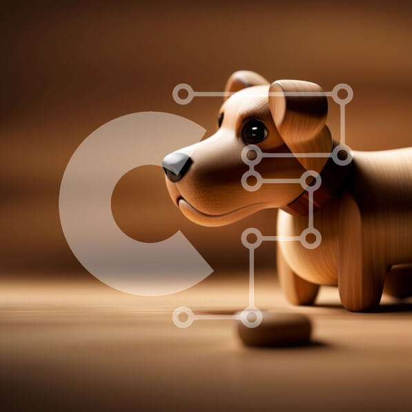 Intra Συλλεκτικό Ξύλινο Παζλ Plywood  4mm - Αξιολάτρευτο ξύλινο σκυλί που γαβγίζει σε τραχιά επιφάνεια Σε Ξύλινο Κουτί - Διαστάσεις: 10x10 cm – 25 κομμάτια