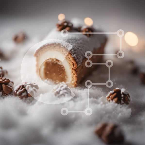 Σετ των 2 Intra Συλλεκτικό Ξύλινο Παζλ Plywood  4mm - Χιονισμένη τούρτα με διακοσμητικά από κουκουνάρι Σε Ξύλινο Κουτί - Διαστάσεις: 10x10 cm – 25 κομμάτια