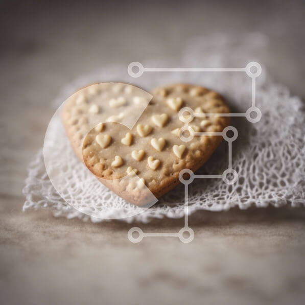 Σετ των 2 Intra Συλλεκτικό Ξύλινο Παζλ Plywood  4mm - Μπισκότο σε σχήμα καρδιάς πάνω σε δαντέλα Σε Ξύλινο Κουτί - Διαστάσεις: 10x10 cm – 25 κομμάτια