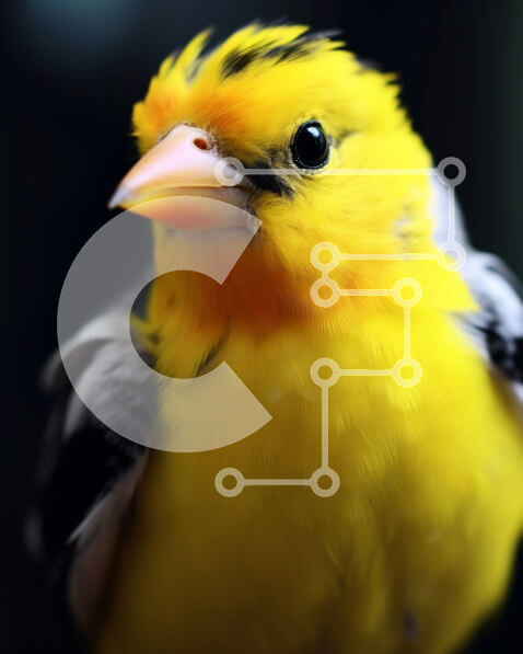 Σετ των 2 Intra Συλλεκτικό Ξύλινο Παζλ Plywood  4mm - Κίτρινο πουλί με ασπρόμαυρες ρίγες Σε Ξύλινο Κουτί - Διαστάσεις: 10x10 cm – 25 κομμάτια