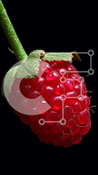 Intra Συλλεκτικό Ξύλινο Παζλ Plywood  4mm - Εκπληκτική εικόνα ενός κόκκινου βατόμουρου σε μαύρο φόντο Σε Ξύλινο Κουτί - Διαστάσεις: 10x10 cm – 25 κομμάτια