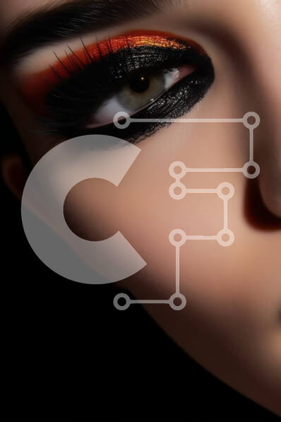 Intra Συλλεκτικό Ξύλινο Παζλ Plywood  4mm - Εκπληκτικό makeup look με μαύρη και πορτοκαλί σκιά ματιών και κόκκινο κραγιόν Σε Ξύλινο Κουτί - Διαστάσεις Puzzle: 10x10 cm – 25 κομμάτια