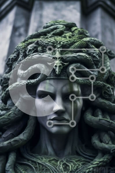 Intra Συλλεκτικό Ξύλινο Παζλ Plywood  4mm - Όμορφη γυναίκα που φορά κορώνα φιδιού και γαλήνια έκφραση Σε Ξύλινο Κουτί - Διαστάσεις Puzzle: 10x10 cm – 25 κομμάτια