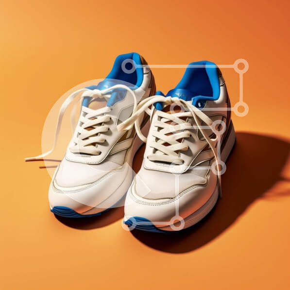 Σετ των 2 Intra Συλλεκτικό Ξύλινο Παζλ Plywood  4mm - Κομψή φωτογραφία αθλητικών παπουτσιών με λευκό και μπλε χρώμα Σε Ξύλινο Κουτί - Διαστάσεις: 10x10 cm – 25 κομμάτια