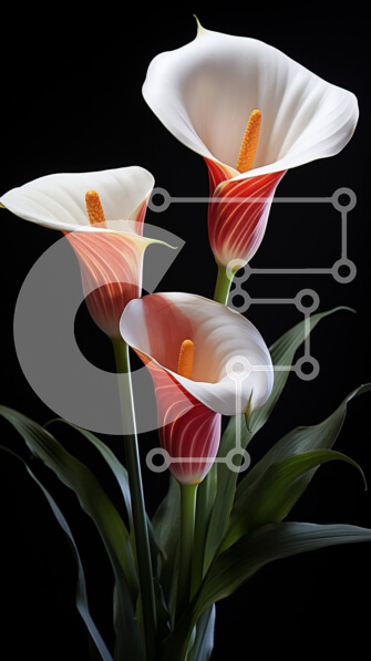 Σετ των 2 Intra Συλλεκτικό Ξύλινο Παζλ Plywood  4mm - Όμορφο μπουκέτο από λευκές και κόκκινες καλαλίλιες Σε Ξύλινο Κουτί - Διαστάσεις: 10x10 cm – 25 κομμάτια