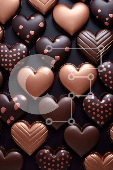 Intra Συλλεκτικό Ξύλινο Παζλ Plywood  4mm - Σοκολατένιες καρδιές σε σχήμα καρδιάς για την ημέρα του Αγίου Βαλεντίνου Σε Ξύλινο Κουτί - Διαστάσεις Puzzle: 10x10 cm – 25 κομμάτια