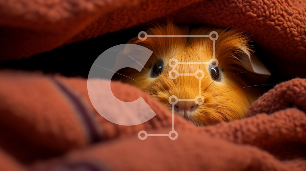 Σετ των 2 Intra Συλλεκτικό Ξύλινο Παζλ Plywood  4mm - Αξιολάτρευτη εικόνα ενός ινδικού χοιριδίου κάτω από μια ζεστή κόκκινη κουβέρτα Σε Ξύλινο Κουτί - Διαστάσεις: 10x10 cm – 25 κομμάτια