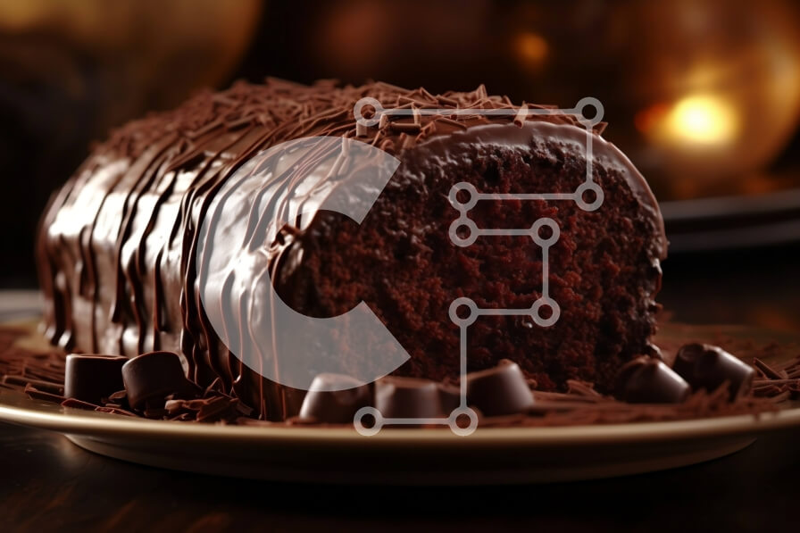 Σετ των 2 Intra Συλλεκτικό Ξύλινο Παζλ Plywood  4mm - Παρακμιακό κέικ σοκολάτας με πλούσια σοκολάτα σε ένα πιάτο Σε Ξύλινο Κουτί - Διαστάσεις: 10x10 cm – 25 κομμάτια