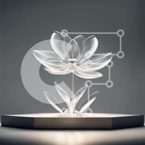 Intra Συλλεκτικό Ξύλινο Παζλ Plywood  4mm - Όμορφη εικόνα ενός διαφανούς γυάλινου βάζου με ένα ενιαίο λευκό λουλούδι Σε Ξύλινο Κουτί - Διαστάσεις: 10x10 cm – 25 κομμάτια