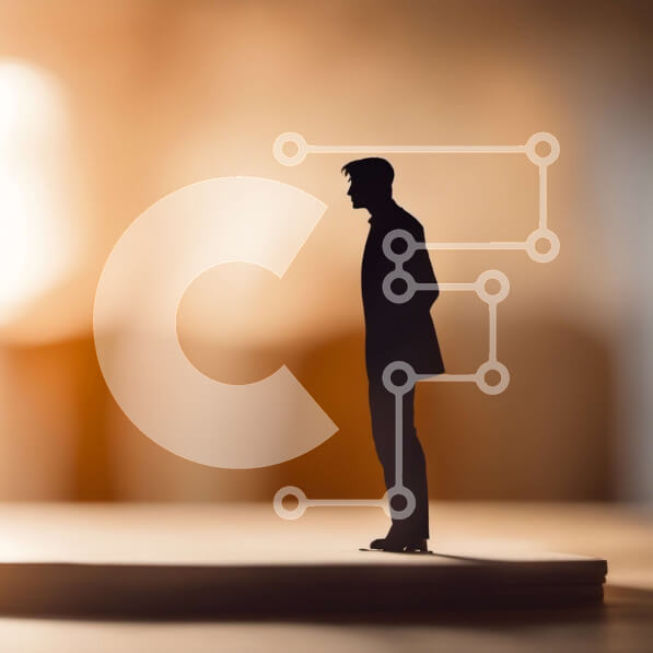 Intra Συλλεκτικό Ξύλινο Παζλ Plywood  4mm - Σιλουέτα ενός άνδρα με ένα κοστούμι που στέκεται σε μια ξύλινη επιφάνεια Σε Ξύλινο Κουτί - Διαστάσεις Puzzle: 10x10 cm – 25 κομμάτια