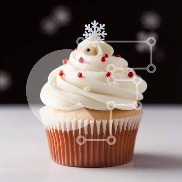Σετ των 2 Intra Συλλεκτικό Ξύλινο Παζλ Plywood  4mm - Cupcake με White Frosting και Red Sprinkles Σε Ξύλινο Κουτί - Διαστάσεις: 10x10 cm – 25 κομμάτια