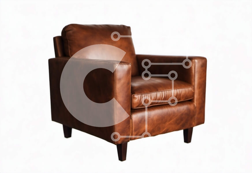 Intra Συλλεκτικό Ξύλινο Παζλ Plywood  4mm - Κομψή καφέ δερμάτινη πολυθρόνα Σε Ξύλινο Κουτί - Διαστάσεις Puzzle: 10x10 cm – 25 κομμάτια