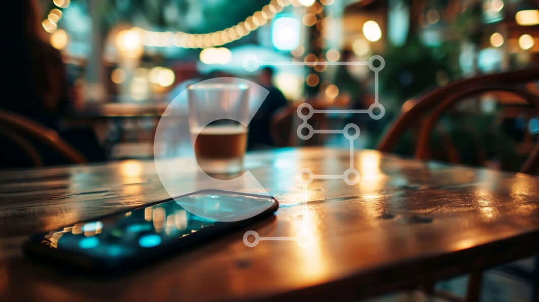 Intra Συλλεκτικό Ξύλινο Παζλ Plywood  4mm - Εξωτερική τραπεζαρία με κινητό τηλέφωνο και μπύρα σε ξύλινο τραπέζι Σε Ξύλινο Κουτί - Διαστάσεις Puzzle: 10x10 cm – 25 κομμάτια