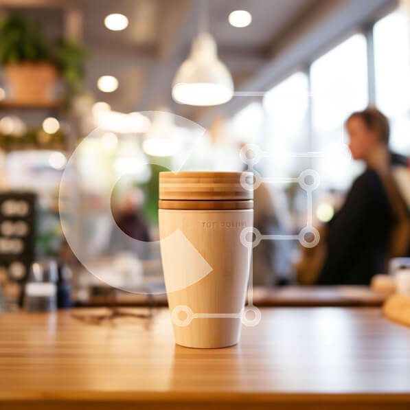 Σετ των 2 Intra Συλλεκτικό Ξύλινο Παζλ Plywood  4mm - Ξύλινο φλιτζάνι καφέ στο τραπέζι με ανθρώπους που περιμένουν Σε Ξύλινο Κουτί - Διαστάσεις: 10x10 cm – 25 κομμάτια