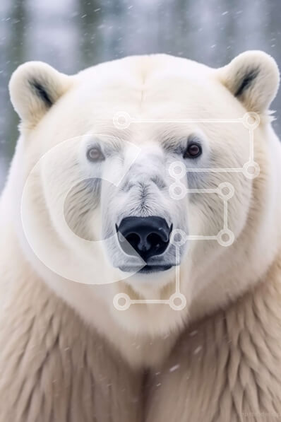 Σετ των 2 Intra Συλλεκτικό Ξύλινο Παζλ Plywood  4mm - Εκπληκτική εικόνα μιας λευκής πολικής αρκούδας με καφέ μπαλώματα Σε Ξύλινο Κουτί - Διαστάσεις: 10x10 cm – 25 κομμάτια